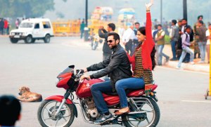 Zoya and Abhay motorbike